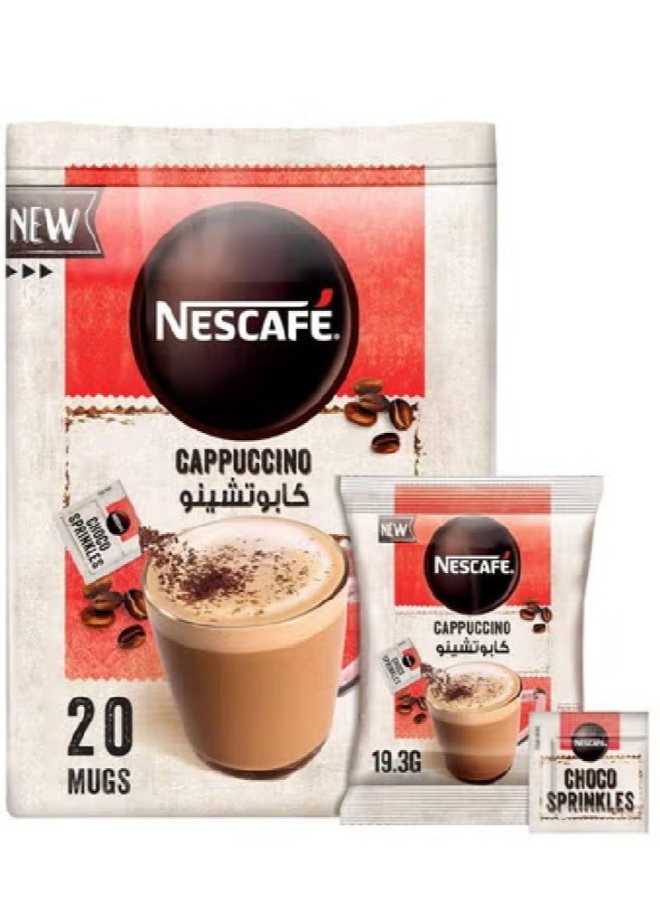 Nescafe Cappuccino Foamy Coffee Mix With Chocolate Sprinkles 19.3g (20 Sticks) - Image 1