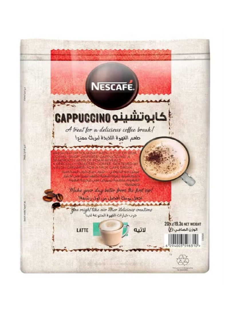 Nescafe Cappuccino Foamy Coffee Mix With Chocolate Sprinkles 19.3g (20 Sticks) - Image 2