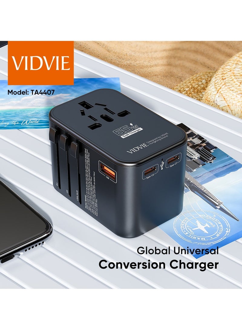 Vidvie Universal Travel Adapter Charger, 65W Global Universal Conversion Charger - Image 2