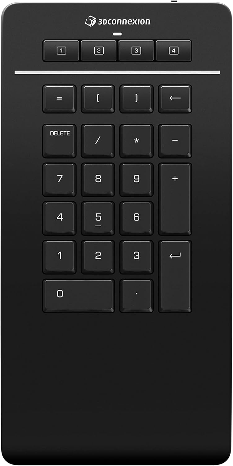 3 دي كونكشن لوحة الأرقام اللاسلكية Numpad Pro بتقنية Bluetooth وUSB-C، باللون الأسود المطفي - Image 1