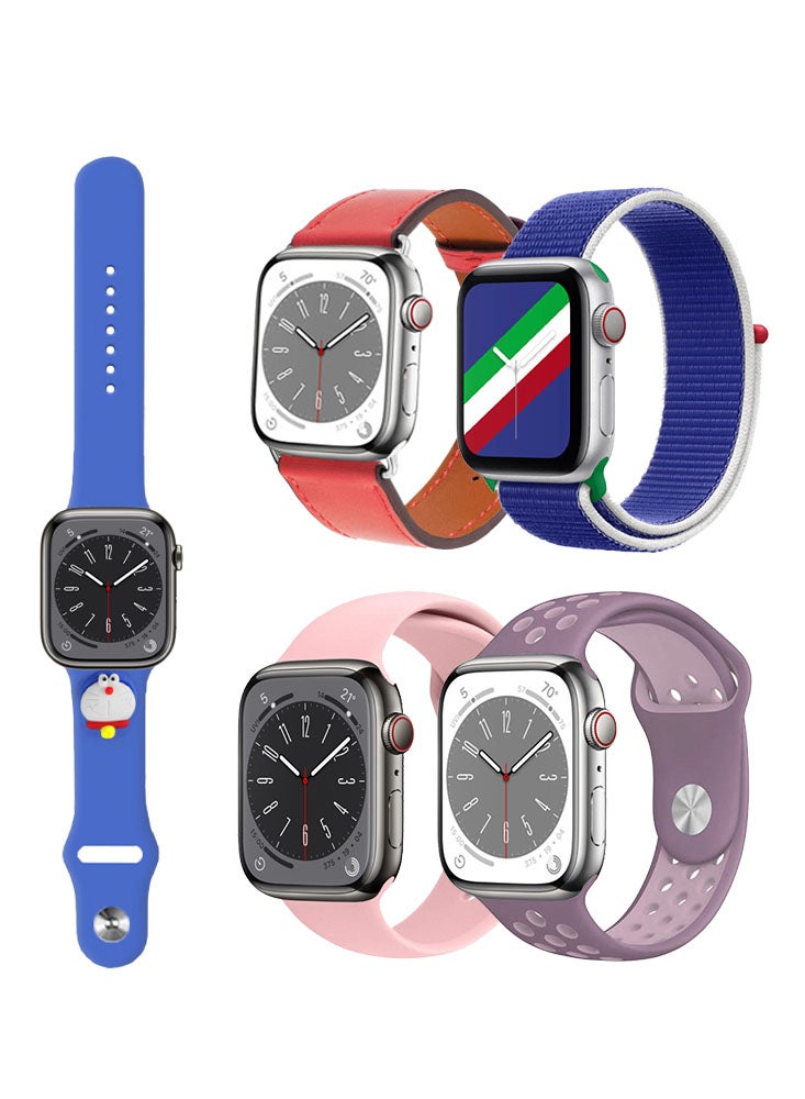 Perfii 5pcs Watch Bands Replacement for Apple Watch Strap Compatible with Apple Watch 42/41/40/38mm Series 10/9/8/7/6/5/4/SE - Image 1