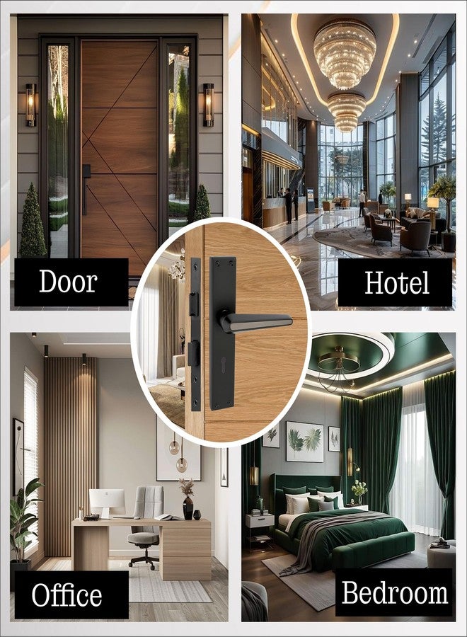Harrison Door Locks for Main Door, Door Lock for Bedroom, Mortise Door Lock Set, Mortise Door Handle, Door Locks Handlesets with 3 Key |Black Matt Finish | 30600 | for Office/Hotel/Home - Image 4