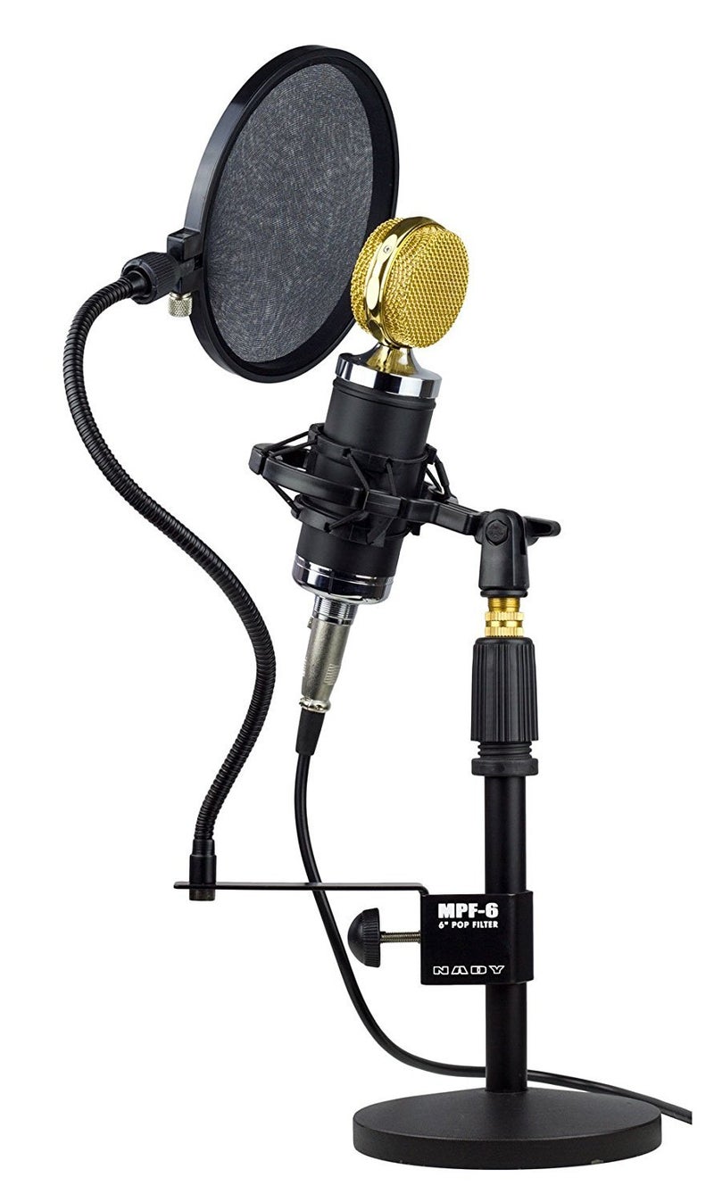 Nady 6-Inch Clamp On Microphone Pop Filter Wind Screen with Flexible Gooseneck and Metal Stabilizing Arm (SPF-1) - Image 2