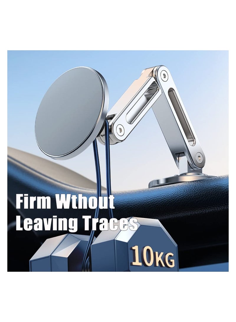 SYOSI Strong Magnetic Phone Holder for Car Phone Mount, Magnets Stand for iPhone 14 13 12 Pro Max Accessories Aluminum Alloy GPS Holder (Silver) - Image 5