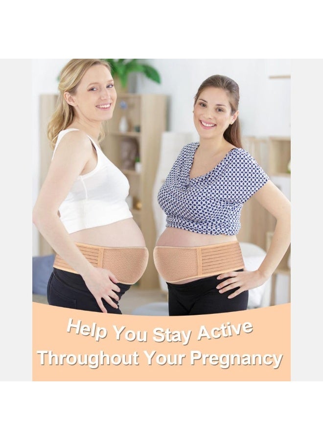 AlsayedP Pregnancy Belly Band Maternity Belly Band for Women Pregnancy Belt - Relieve Back, Pelvic, Hip Pain - Adjustable Belly Support Bands for Pregnant Women - Maternity Belt Fits Up to 46" - Beige - Image 4