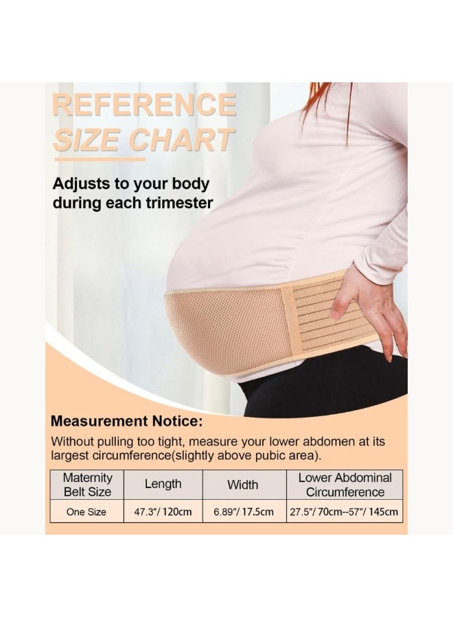 AlsayedP Pregnancy Belly Band Maternity Belly Band for Women Pregnancy Belt - Relieve Back, Pelvic, Hip Pain - Adjustable Belly Support Bands for Pregnant Women - Maternity Belt Fits Up to 46" - Beige - Image 5