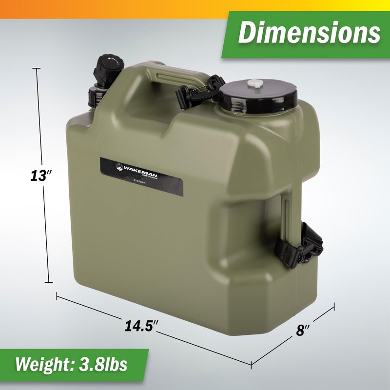 Wakeman Camping Water Jug with Spigot - 4.75 Gallon Jug Canteen Tank Carboy - BPA Free No Leak Camping Water Container for Outdoor Potable Drinking on Picnics, Camp and Overlanding Gear by Wakeman Outdoors - Image 5