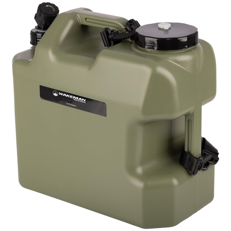 Wakeman Camping Water Jug with Spigot - 4.75 Gallon Jug Canteen Tank Carboy - BPA Free No Leak Camping Water Container for Outdoor Potable Drinking on Picnics, Camp and Overlanding Gear by Wakeman Outdoors - Image 1
