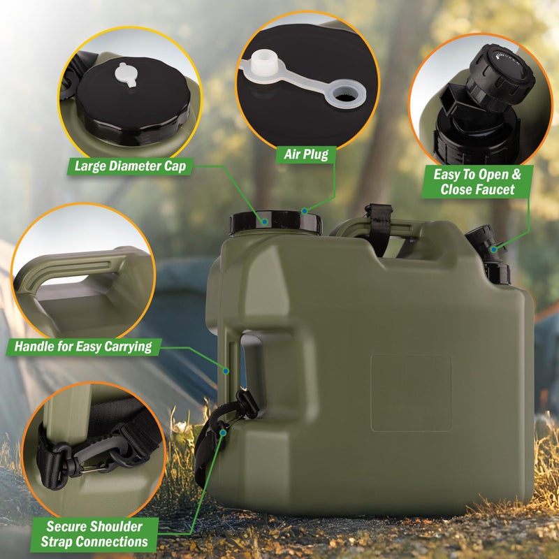 Wakeman Camping Water Jug with Spigot - 4.75 Gallon Jug Canteen Tank Carboy - BPA Free No Leak Camping Water Container for Outdoor Potable Drinking on Picnics, Camp and Overlanding Gear by Wakeman Outdoors - Image 3