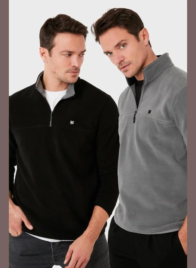 Buratti Buratti Slim Fit Anti-Pilling Non-Pilling Bato Collar Raised 2-Pack Polar Men's POLAR 5906001S2