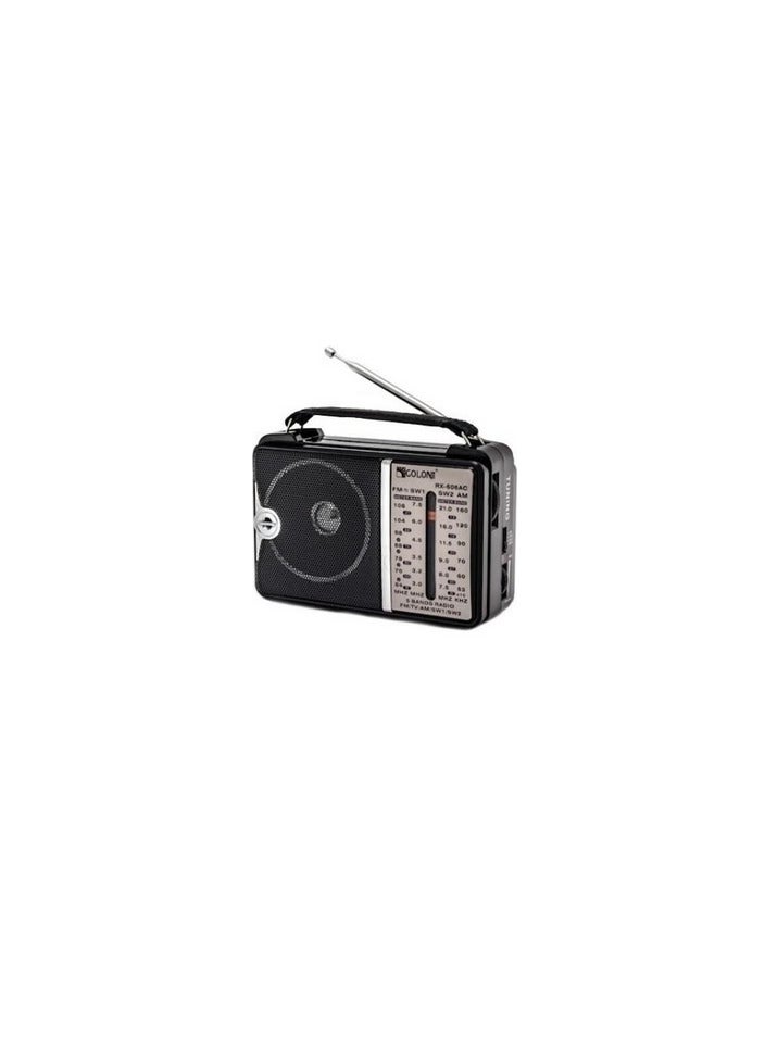 راديو GOLON Classic يعمل بالكهرباء، 4 نطاقات AM وFM وSW1 وSW2 RX-606AC أسود - Image 5
