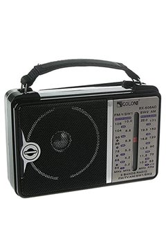 ماركة غير محددة راديو GOLON Classic يعمل بالكهرباء، 4 نطاقات AM وFM وSW1 وSW2 RX-606AC أسود  - Image 1