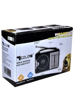 ماركة غير محددة راديو GOLON Classic يعمل بالكهرباء، 4 نطاقات AM وFM وSW1 وSW2 RX-606AC أسود  - Image 4