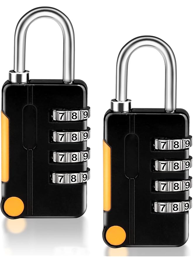 PROMASS Combination Padlocks, Luggage Lock Suitcase Locks, 2 Pack Small Waterproof Padlocks, 4 Digit Code Security Locks for School Gym Locker, Gate, Shed, Tool Boxes, Fences 