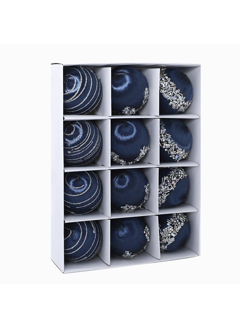 2024 New  decoration silk ball cross-border hot selling wholesale  Decorations  tree dress-up colored ball navy blue 