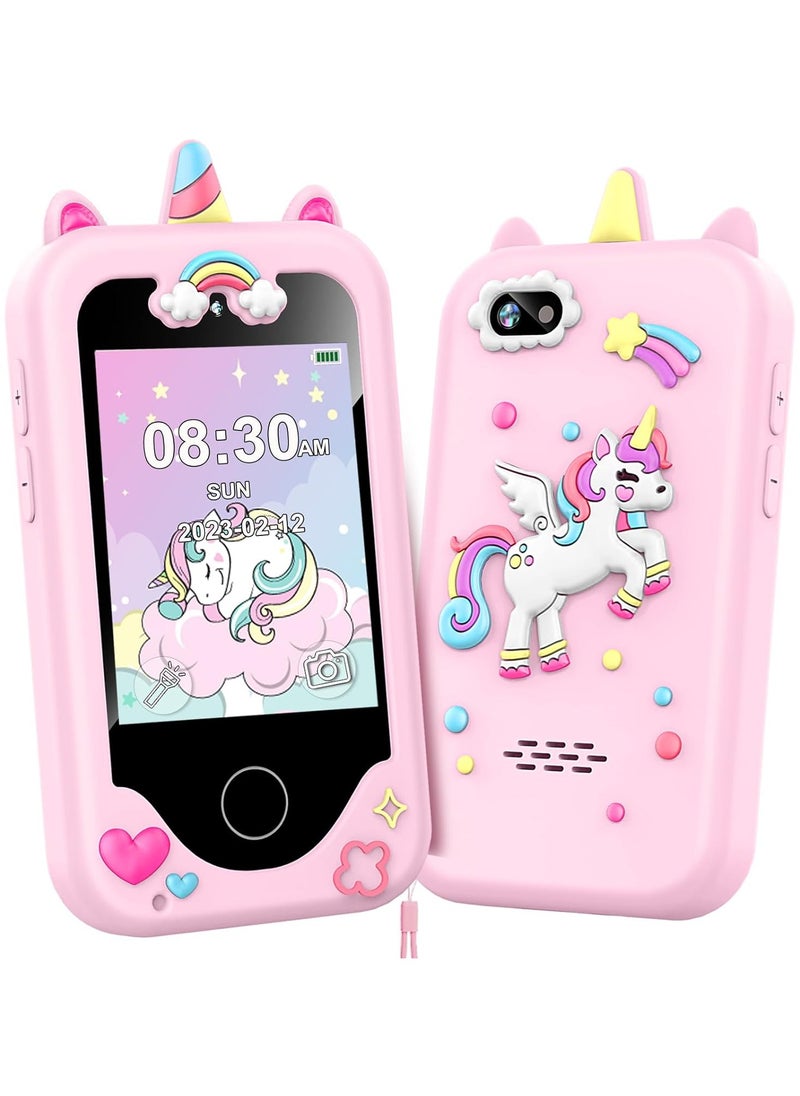 Chillspace 2025 Upgrade Kids Smart Phone for Girls, Christmas Birthday Gifts for Girls Age 3-10 Kids Toys Cell Phone, 2.8" Touchscreen Toddler Learning Play Toy Phone with Dual Camera, Game, Music Player, 8GB Card Pink  - Image 1