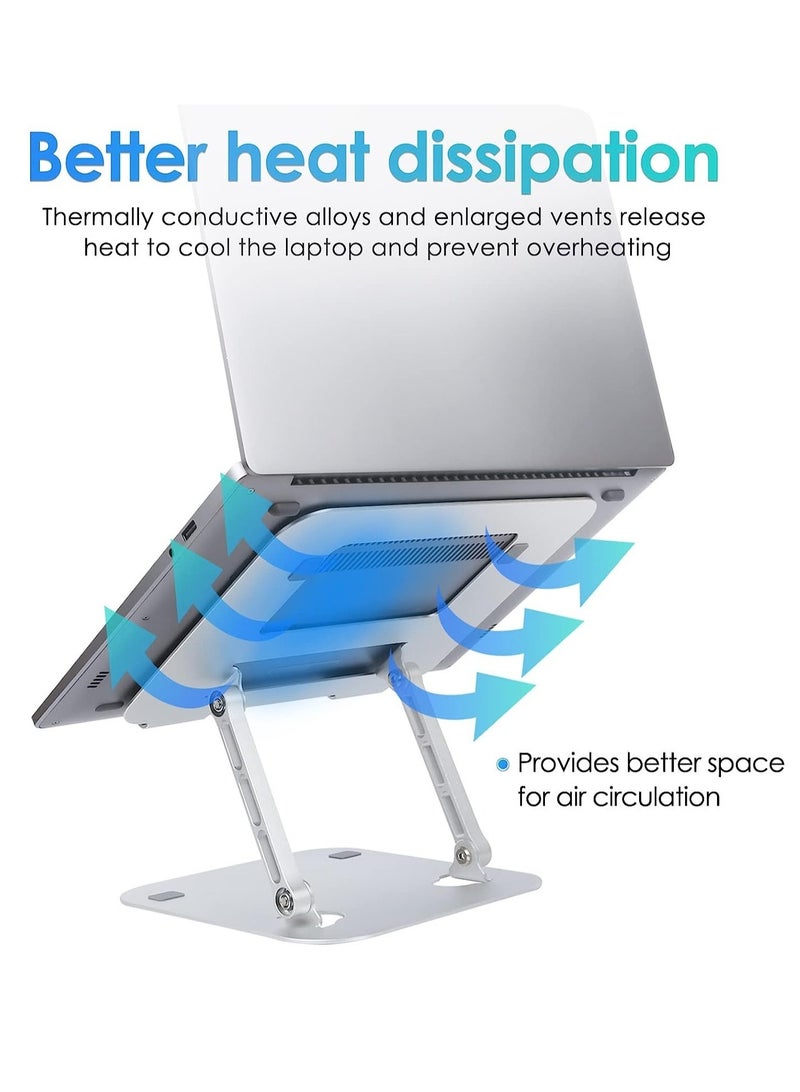 ELTRAZONE Laptop Stands,Multi-Angle Adjustable Laptop Holder Stand for Desk,Aluminum Ergonomic with Heat-Vent Portable Laptop Riser Holder Stand Compatible with MacBook Dell, HP - Image 4