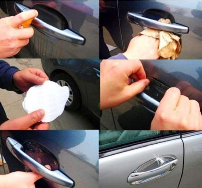 Allure Auto® 3D Car Door Invisible Handle Cup Scratch Guard Sticker Universal for All Cars (Pack of 4) Compatible with Maruti Swift Dzire New - Image 5