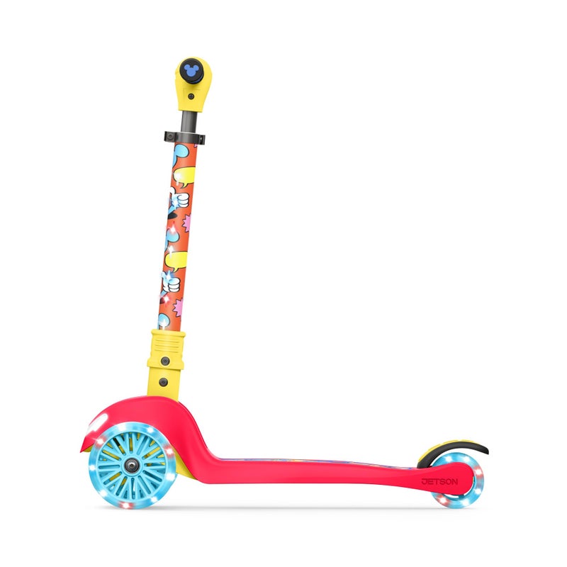 Jetson Disney Mickeyâ„¢ 3-Wheel Kick Kids Scooter, LED Lights on Stem & Light-Up Wheels, Lightweight Frame, Height-Adjustable Handlebar, Lean-to-Steer System, Easy-Fold Mechanism, Ages 3+, JMCKY-3KIK - Image 1