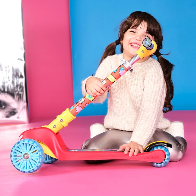 Jetson Disney Mickeyâ„¢ 3-Wheel Kick Kids Scooter, LED Lights on Stem & Light-Up Wheels, Lightweight Frame, Height-Adjustable Handlebar, Lean-to-Steer System, Easy-Fold Mechanism, Ages 3+, JMCKY-3KIK - Image 4