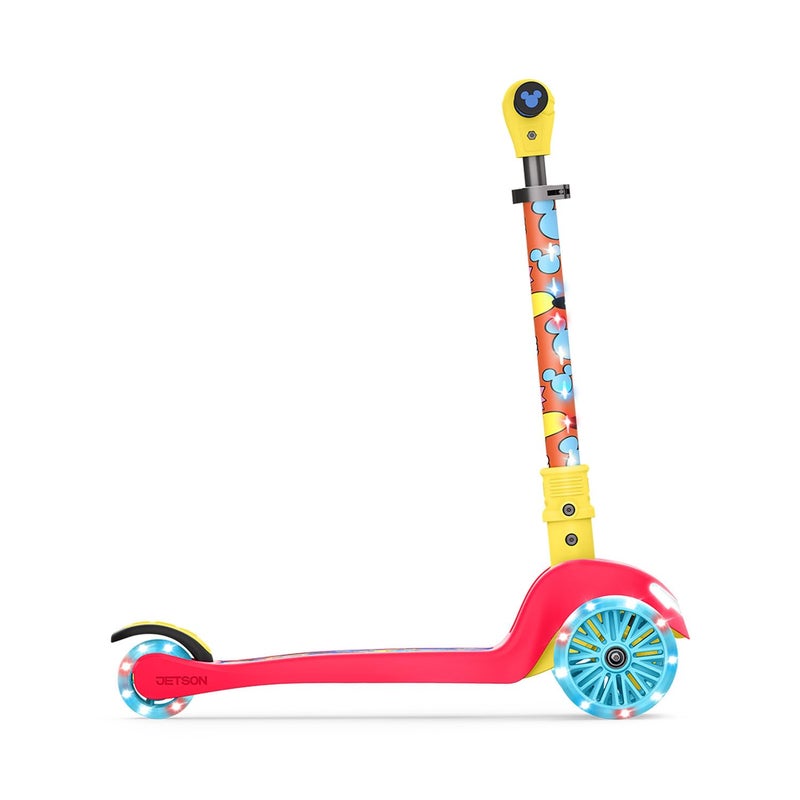Jetson Disney Mickeyâ„¢ 3-Wheel Kick Kids Scooter, LED Lights on Stem & Light-Up Wheels, Lightweight Frame, Height-Adjustable Handlebar, Lean-to-Steer System, Easy-Fold Mechanism, Ages 3+, JMCKY-3KIK - Image 5