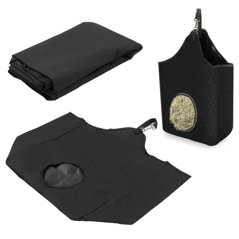 Horse Slow Feed Hay Bag: 600D Oxford Cloth With Waterproof Coating, Large Capacity, Adjustable Straps, Round Feed Holes - Durable Windproof Design Multipurpose Hay Bag for Horses, Sheep, Cattle, Rabbi - Image 3