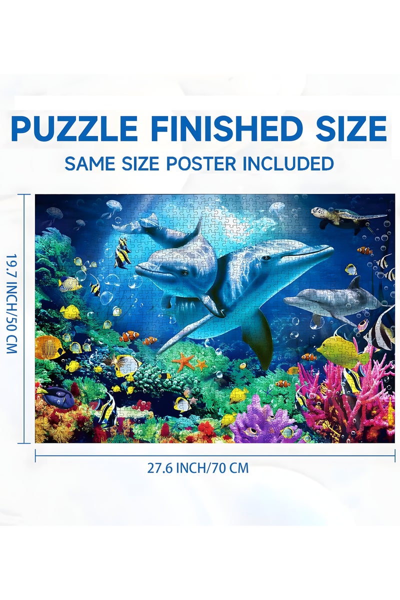 1000-Piece Jigsaw Puzzle, Sea World Scene Jigsaw Puzzle, DIY Toys for Creative Gift Home Decor, Challenging Mini Jigsaw Puzzle with Micro Pieces, Educational and Decompression Activity  for Adults & Teens - Image 2