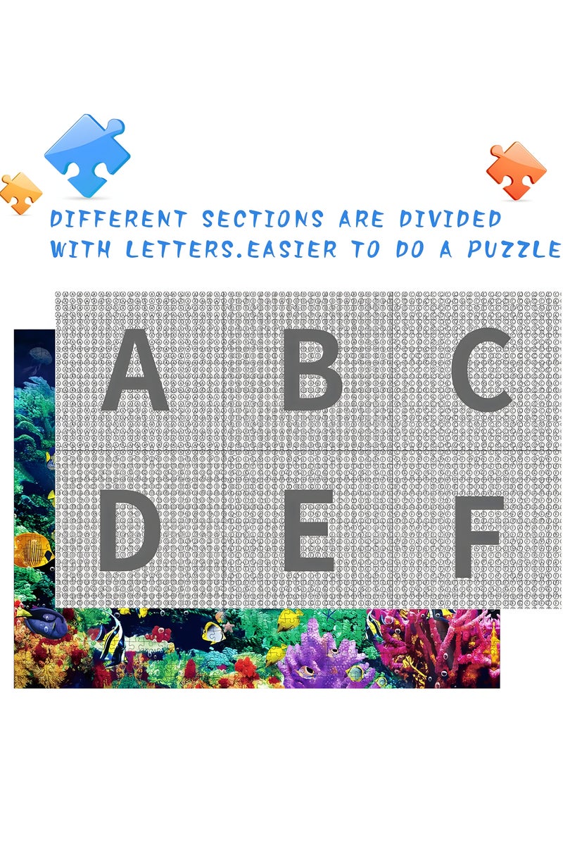 1000-Piece Jigsaw Puzzle, Sea World Scene Jigsaw Puzzle, DIY Toys for Creative Gift Home Decor, Challenging Mini Jigsaw Puzzle with Micro Pieces, Educational and Decompression Activity  for Adults & Teens - Image 3