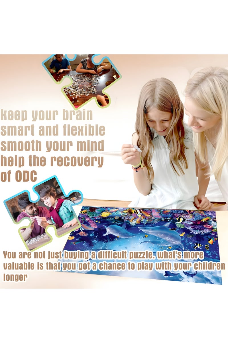 1000-Piece Jigsaw Puzzle, Sea World Scene Jigsaw Puzzle, DIY Toys for Creative Gift Home Decor, Challenging Mini Jigsaw Puzzle with Micro Pieces, Educational and Decompression Activity  for Adults & Teens - Image 4