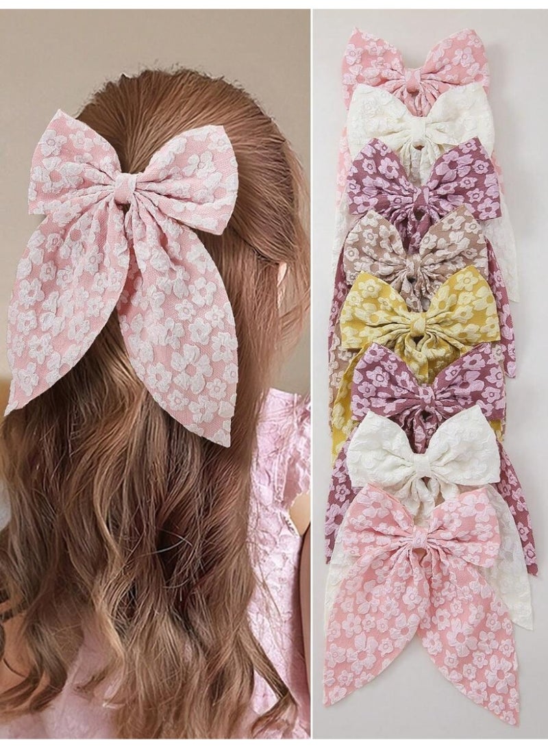 ربطة شعر دانتيل أنيقة بنقشة زهرية – مشبك كبير للبنات والسيدات - Image 1