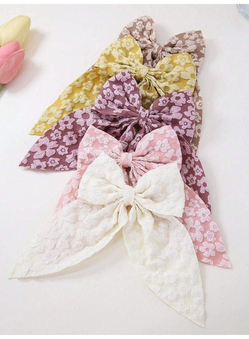 ربطة شعر دانتيل أنيقة بنقشة زهرية – مشبك كبير للبنات والسيدات - Image 3