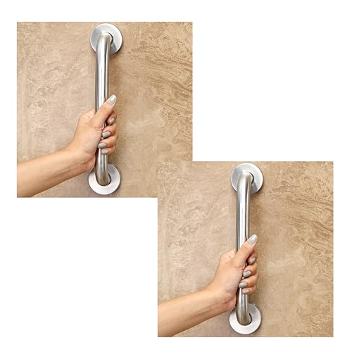 FORTUNE Stainless Steel Grab Bar for Bathroom & Bathtub Wall Mounted Safety Hand Support Rail Matt Finish - Balance Handle - Towel Bar - (8 Inch, Pack of 2) - Image 1