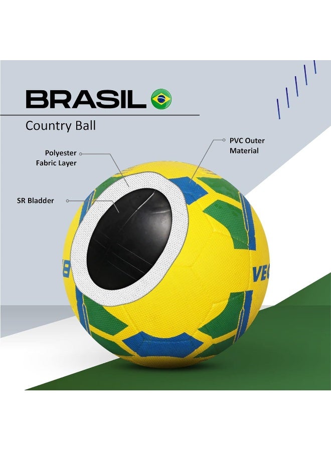 Vector X Brasil Rubber Moulded Football, Size 5, yellow-green - Image 4