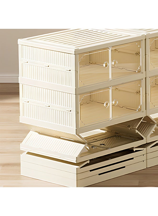 Noon East Pack of 5 Sturdy Clear Shoe Storage Organizer, Stackable Boxes for Closet, Foldable Space-Saving Shoe Rack for Sneaker Boot Container - Image 4