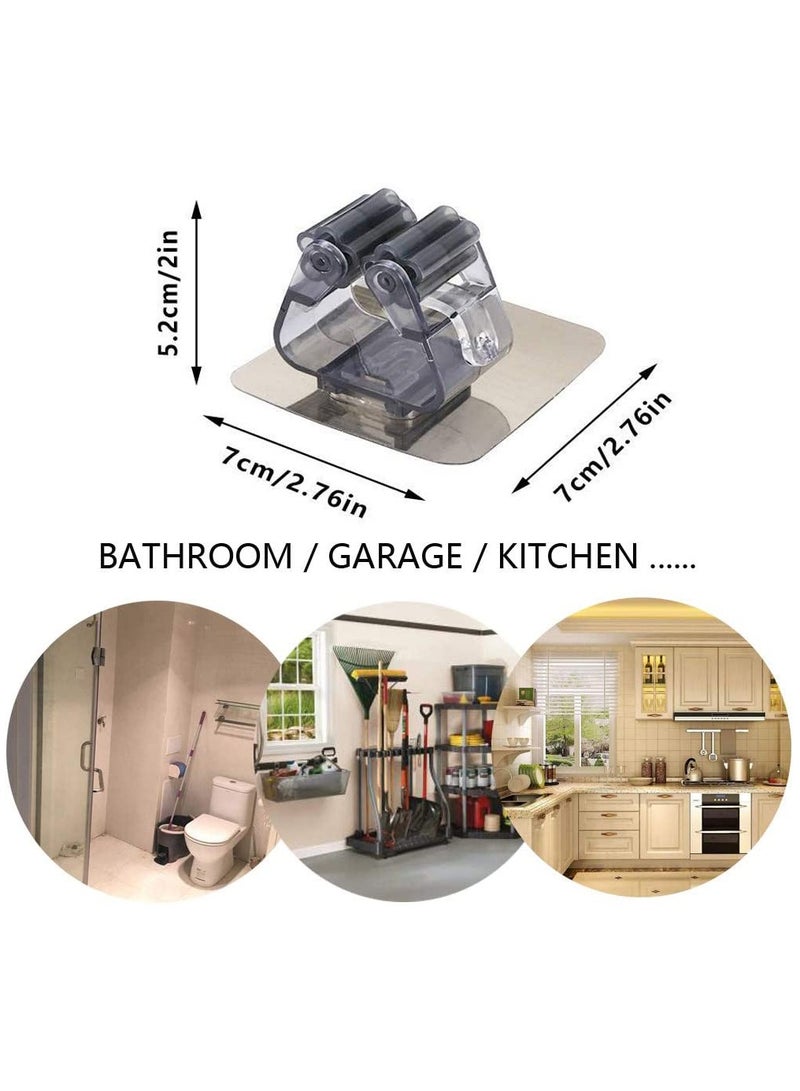 HomarKet 10-Piece Wall Mounted Mop And Broom Holder Set Black 7 x 7x5.2 centimeter - Image 2