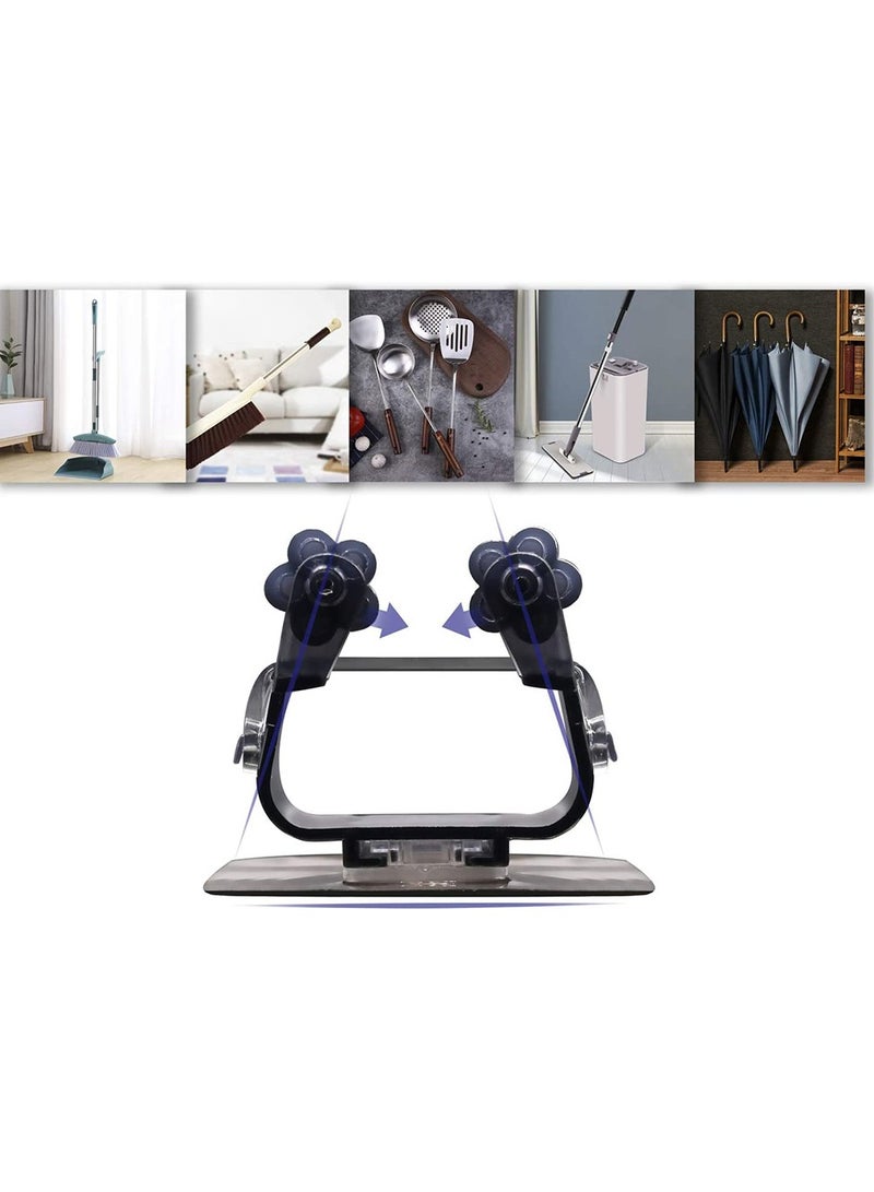 HomarKet 10-Piece Wall Mounted Mop And Broom Holder Set Black 7 x 7x5.2 centimeter - Image 3