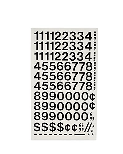 Chartpak Self-Adhesive Vinyl Numbers, 3/4 Inch High, Black, 72 per Pack (01120) - Image 2