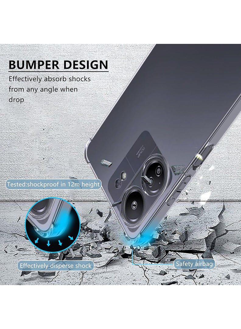 Theodor Redmi 13C Clear Case, Shock-Absorption TPU Cell Phone Cover with Reinforced Corners, Soft Flexible & Crystal Clear Protective Bumper Case - Image 3