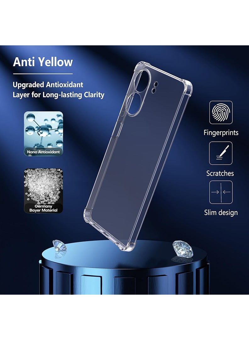 Theodor Redmi 13C Clear Case, Shock-Absorption TPU Cell Phone Cover with Reinforced Corners, Soft Flexible & Crystal Clear Protective Bumper Case - Image 5