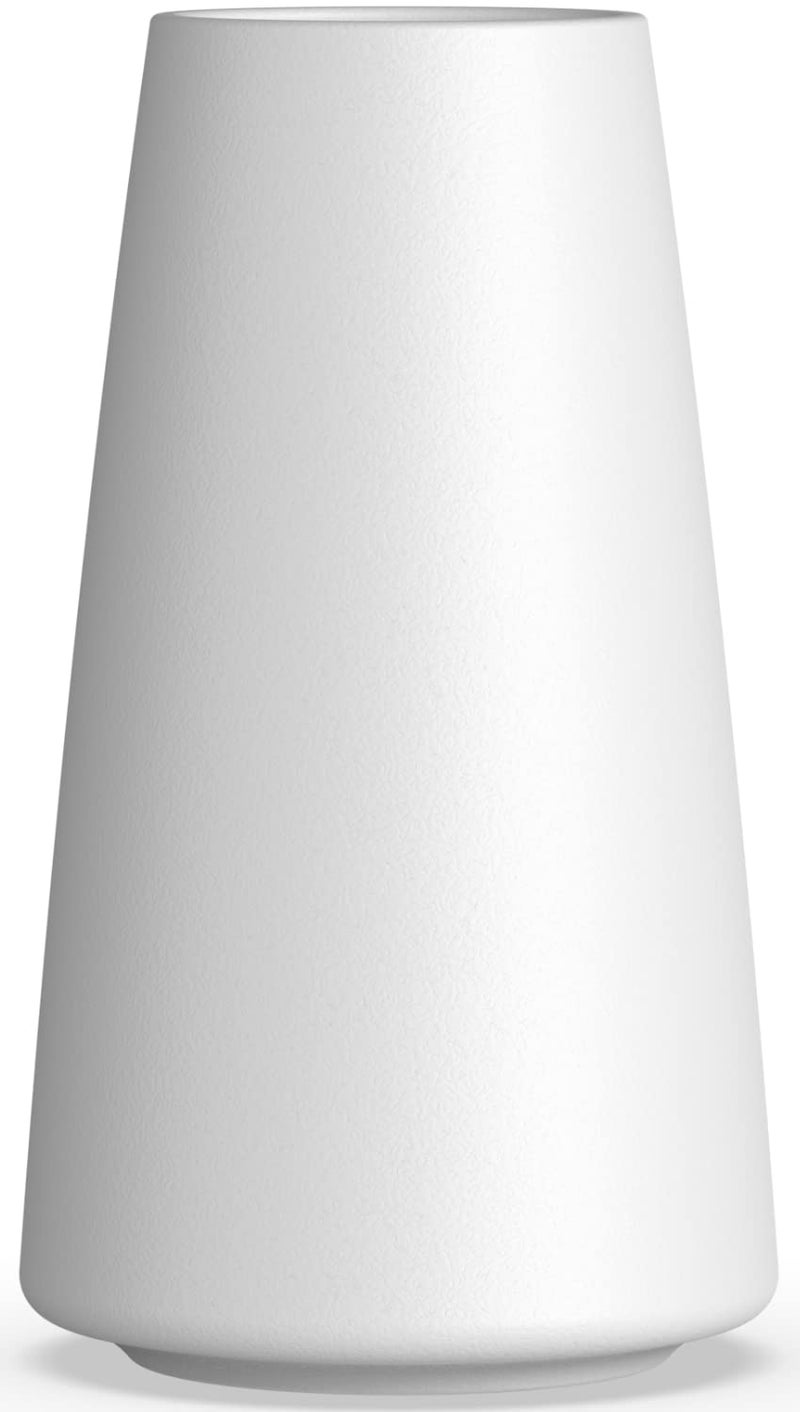 DECORPIA Premium Quality White Ceramic Vase | Modern Farmhouse bohemian Pampas Grass Flowers Bouquet for Home Décor, Desk Aesthetic Room Decor, White - Image 1