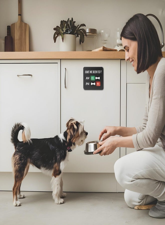 EliteSign Dog Feeding Reminder Sign with Magnet, Pet Feed Tracker with Have We Been Fed, Acrylic Dog Paw Slider Sign for Fridge, AM PM Feed Sign with Yes No Option, Black with 2 Stickers, 4.7" x 3.9" - Image 5