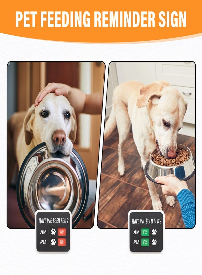 EliteSign Dog Feeding Reminder Sign with Magnet, Pet Feed Tracker with Have We Been Fed, Acrylic Dog Paw Slider Sign for Fridge, AM PM Feed Sign with Yes No Option, Black with 2 Stickers, 4.7" x 3.9" - Image 4