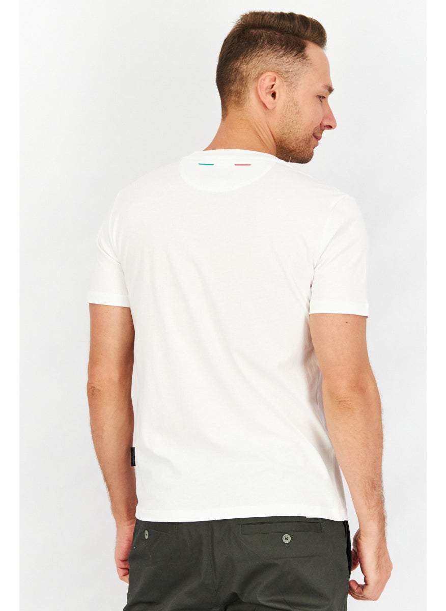 LAMBORGHINI Men Crew Neck Short Sleeves Graphic T-Shirt, White  - Image 2