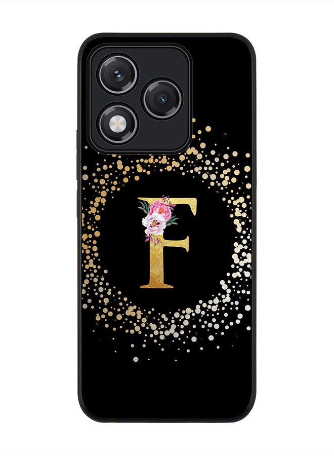 Stylizedd For Honor 400 Lite Case,Slim fit Camera Protection, Shockproof Thin Phone cover  - Custom Monogram Floral - F ( Black )