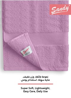 Sandy Sandy Extra Large Bath Towel Premium Hotel Quality 100% Cotton Made in Egypt, Soft Quick Drying and Highly Absorbent (90x180 cm) - Lilac  - Image 3