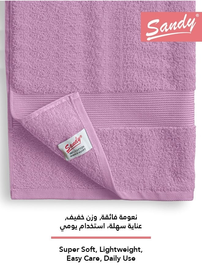 ساندي منشفة حمام كبيرة جدا ساندي عالية الجودة قطن 100% صنعت في مصر، ناعمة وسريعة الجفاف وعالية الامتصاص (90 × 180 سم) - ليلك  - Image 3