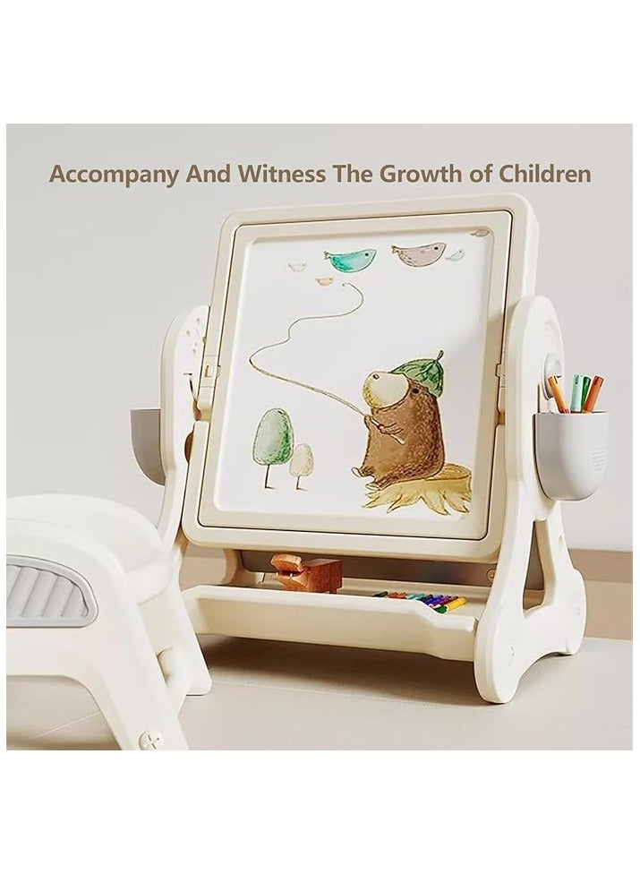 FULL JOY Mult i Kids Activity Table Set with Chair, Store Books ,Water  And Sand Table ,Drawing Board, Building Blocks with Storage Box - Image 3