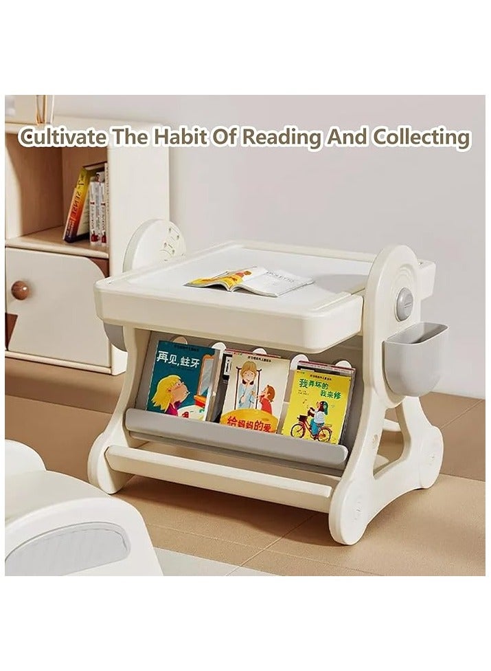 FULL JOY Mult i Kids Activity Table Set with Chair, Store Books ,Water  And Sand Table ,Drawing Board, Building Blocks with Storage Box - Image 5