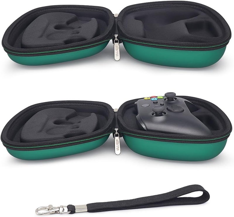 sisma Travel Case Compatible with Official Xbox Series X/S & Core Wireless Controller Hard Shell Storage Case Home Safekeeping Carrying Bag Deluxe Green Special Edition - Image 4