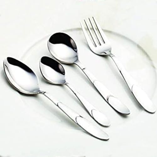 Parage 24 Pieces Stainless Steel Cutlery Set for Home & Kitchen (Contains: 6 Table Spoons, 6 Forks, 6 Tea Spoons, 6 Soup Spoons), Spoon Set, Luxury Dining Tableware Gift for House Warming, Silver - Image 1